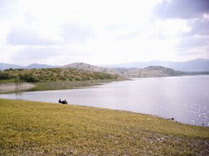 The lake close to the village